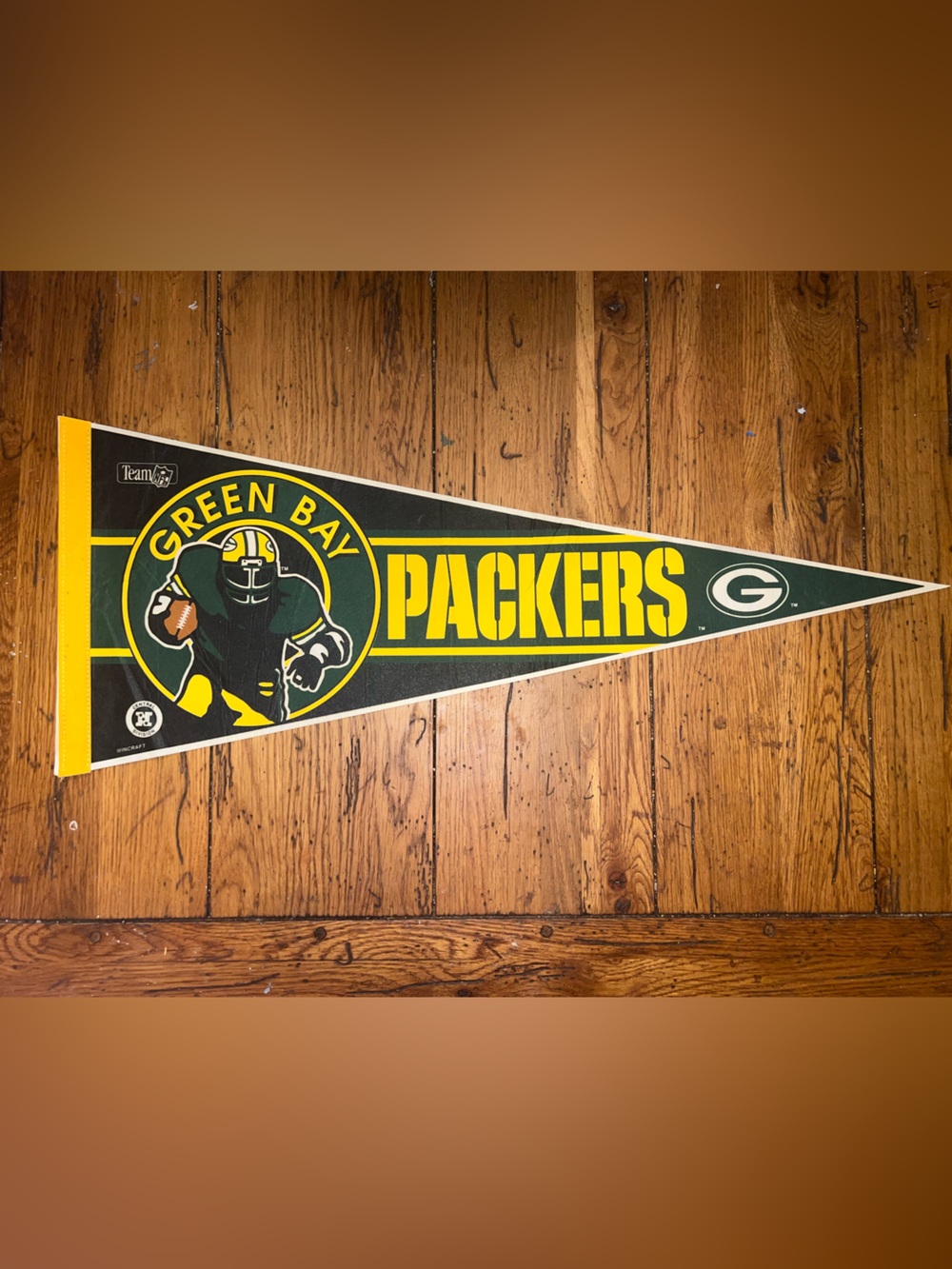 Vintage Style Pennant - Green and Yellow